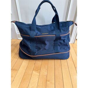 Tommy Bahama Mojito 20" Duffel Bag Blue W/ Basketweave Trim & Brass Hardware